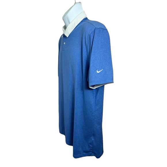 Men's Nike Golf Standard Dri-Fit Polo Shirt Sz M Heathered Blue Short Sleeve - Picture 5 of 6